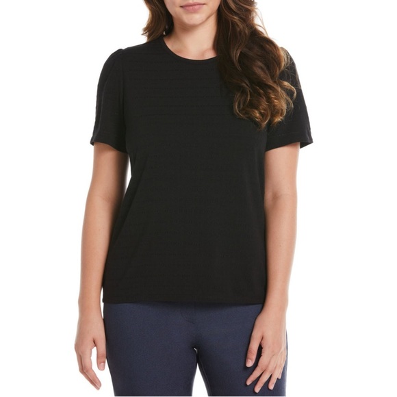 Rafaella Ladies Eyelet Top - Black - Size XL - NWT - Picture 1 of 7